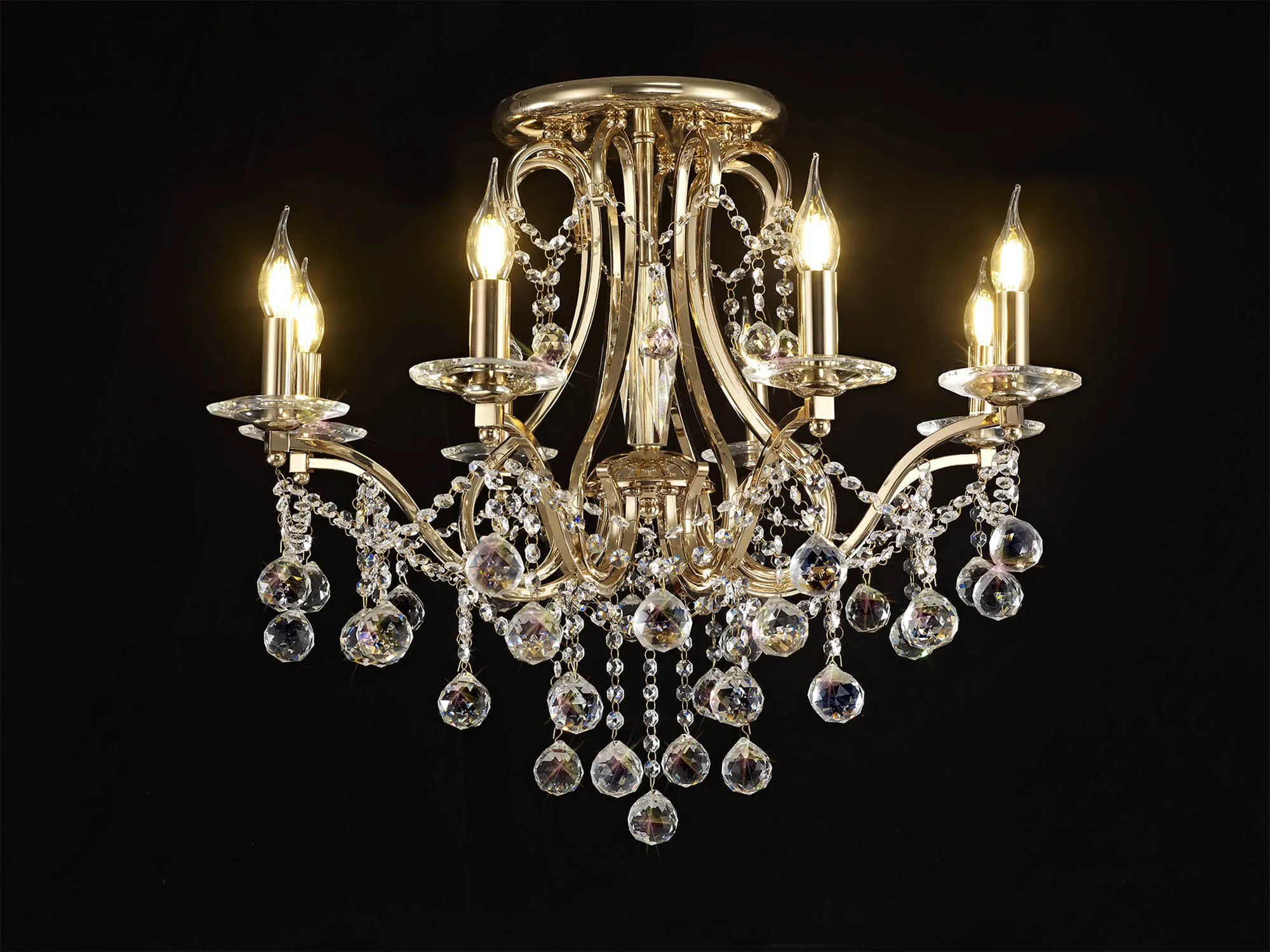 Bianco French Gold Crystal Ceiling Lights Diyas Multi Arm Crystal Fittings Bianco French Gold Crystal Ceiling Lights Diyas Multi Arm Crystal Fittings